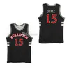 FTS Bulldogs High School J. Cole # 15 Koszykówka Jersey White Red Black Navy Blue Retro Men's Słuszczony Niestandardowe Niestandardowe Koszulki Nazwa Nazwa