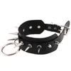 Große O-Runde Punk Rock Gothic Colliers Frauen Männer Leder Spike Niet Stud Kragen Choker Halskette Aussage Schmuck