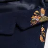Vår och sommar New Mäns Business Casual Enstaka Single Button Suit Fashion Casual Navy Blue Mäns Jacka Små kostym