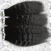 Grov Yaki Remy Tape In Human Hair Extens 80st Cinky Straight Tape In Human Hair Extension Dubbeldragen limhår hudväft 200g