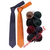 2021 Män Stripe Pocket Squares och Tie Set Handkerchief Hankies Suit Neck Tie Set Gentlemen BridesGroom Groomsman