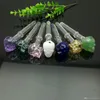 Novo colorido colorido crânio de vidro de vidro conjunto atacado tubos de água tabaco acessórios de cinza de vidro