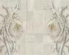 壁紙家の装飾リリーフ砂岩のテクスチャ石の彫刻ひまわり3Dステレオリビングルームの寝室の装飾壁画壁紙