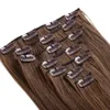 hot sale color 1 2 silk straight human hair clip in hair extensions unprocessed beauty weaves 70g 120g 140g 160g for choice