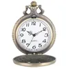 ブロンズレトロ中空ケースアジア象デザインクォーツ懐中時計メンズレディース腕時計ヴィンテージネックレスチェーン時計ギフト