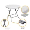 Les ventes chaudes!!! Table pliante ronde en gros de 32 pouces Table utilitaire pliante extérieure blanche