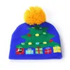 LED Tricot Chapeau Led Éclairage Pom Bonnet Enfants Flocon De Neige De Noël Crochet Laine Lumières Tricoté Ball Cap De Noël Holloween Fête Cadeaux EZYQ1539