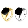 Fashion Simple Drip Oil Black Rings For Women Men Male Silvery Gold Color Ring Wedding Party Gift Jewelry Accessories Wholesale Bagues Femme