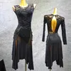 Costumes de compétition de danse latine robe de style latin vêtements de salsa robe de danse cha cha femmes portent noir moderne