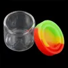 Glazen fles met siliconen deksel 6ml siliconen container anti-aanbak wax containers box food grade potten dab tool opslag pot olie houder voor vape