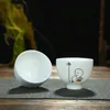 Set regalo di tazze da tè in porcellana Zen di 6 tazze da tè tradizionali Kong Fu, piccolo monaco e design con calligrafia cinese, inaugurazione della casa asiatica