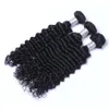 Maleisische mensenhaar weeft 3 bundels Deep Wave Virgin Hair Extensions Natuurlijke kleur krullend haar