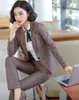 Hoogwaardige stof Spring herfst Women Formele zakelijke pakken Stijlen Professionele broekpakken dames kantoorwerk slijtage blazers1