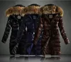 Hooded Parkas Kvinnor Down Coat Fur Girls Lång vinter Down Jackor Cotton-Padded Kläder Casual Outdoor Warm Hoodies OuterWear Jumper E6751