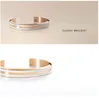 Rose Gold Bangle Fashion Wedding Jewelry Rostfritt stålarmband Fit DW Men Women Gift5523119