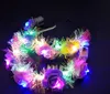 Glow Wirath Bloem Hoofdband Volwassenen Lichte Led Toy Hoofdbanden Kerst Halloween Party Luminous Flashing Hairband Hot Spots Tourist Toy