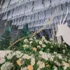 カラフルなチュールDIYの結婚式の小道具装飾ステージレイアウトTステーションフローティングサッシの結婚式の天井糸背景の装飾