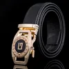 Ny original läderdesigner Big Buckle Men's Belt Luxury Automatic Buckle Belt Top Fashion Mens äkta läder Luxury Belt276J