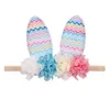 Påskkanin kanin öra hårpin huvudband tjejer diy huvudband barn baby headwrap blommor blommig bowknot hårklipp tillbehör dhl e22703