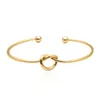 Gold Silver Black Color Tie Knot Bangle Simple Twist Open Charm Bracelets For Women Girl Jewelry