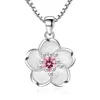 Jolis colliers de fleurs pour femmes, bijoux en argent Sterling 925 plaqué argent, collier Imitation diamant