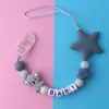 Baby Personalize Name pacifier Clip Silicone Clip Pacifier Chain Chew Baby Teether Toys Nipple Holder
