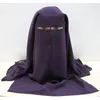 무슬림 반다나 스카프 이슬람 3 층 Niqab Burqa Bonnet Hijab Cap Veil Headwear 검은 얼굴 커버 Abaya 스타일 랩 헤드 커버