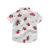 Летние детские мальчики одежда набор с короткими рукавами цветы рубашка + шорты мальчик 2шт набор детей наряда W396