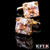 Gioielli Kflk per la marca maschile di Gemelli di Gemelli dell'oro quadrato di alta qualità Gemelli Gemelli Moda del regalo del regalo di nozze Trasporto libero T190701