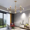 Lampadario a globo di design italiano Illuminazione Soggiorno Camera da letto Lampadario a bolle di vetro lustro isola cucina Colore oro rosa nero
