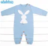 Rabbit Sticked Bunny Rompers för nyfödda Jumpsuits Spädbarn Bebes Boy Girl Long Sleeve Overalls Toddler Children039S påsk Outf3507490