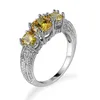 LuckyShine Nouvel An Cadeau Anneaux En Cristal Autrichien Améthyste Brésil Citrine Grenat Anneaux En Argent Sterling 925 Plaqué Femmes Hommes Anneaux 6 Couleur