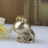 Creative Frog Piggy Bank Money Box met Golden Crown Vintage Pewter Bronze Color Metal Coin Saving Pot Decoration Cafts Gift For Kids