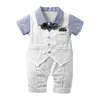 Newborn Rompers Cotton Lapel Collar Short Sleeve Romper Baby Infant Boy Designer Clothes Toddler Rompers for 0-24 Month