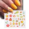 Nail Art Stickers Fall Gul Maple Leaf Pumpa Vattenöverföring Dekaler Klistermärke Folie Höstdesign Manikyr Verktyg för Nails Decorations