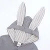 The Infant Child Big Ear Rabbits Conjoined Hooded Zipper Climb Clothes