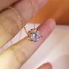 Fashion- pendant ncecklace with large diamond in rose gold and silver plated women charm jewelry PS7007