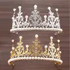 2022 Royal Designer Gold Splitter Hochzeit Kopfschmuck Tiaras mit Perlen Romantischer Kristall 15 7 5 Kopfschmuck für Hochzeit Braut Bridesma265A