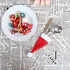 Vente en gros - mignon vaisselle décorative de Noël couteau fourchette ensemble outil de rangement de chapeau de Noël fournitures de décoration de Noël belle 12 * 6 cm 1 PC