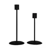 Set of 2 Black Gold Taper Candle Holder Classic Metal Candlestick Stand Modern Simple Romantic Table Centerpieces