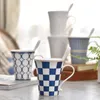 400CC tasses à café en céramique avec couvercle cuillère ensemble bureau maison chine à thé en porcelaine drinkware cadeaux créatifs