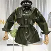سترات النساء Amolapha Women Women Button Bright Bright Pu Leather Jacket Coat Soild Mid-Long for Woman1