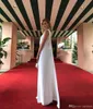 أوسكار الأبيض Karlie Kloss المشاهير فساتين السهرة مع الرؤوس جوهرة العنق طويل زائد الحجم مخصص 2020 جديد أنيق السجاد الأحمر ثوب
