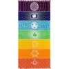 15075cm Polyester Chakra Tapestry Yoga Rug Chakras Tassel Randig golvmatta Sarongs strandvägg hängande resesjal KKA78803265685