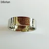 Silver English Bible Ring 8mm 316 Titanium Steel biały złoty kolor Karż