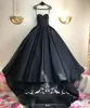 Abito da ballo nero Abiti da sera eleganti 2018 Sweetheart Dubai Arabo Princess Prom Dress Corte dei treni Abiti da sera convenzionali Vestidos De Feista