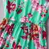 2020 Summer Floral Print Off-shlouder Matching Dresses Matching Outfits Mommy and daughter