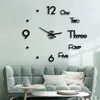 DIY Self Adhesive Wall Clock Large Digital Modern Design Kitchen Kids Living Room Wall Watch Nordic Home Acrylic Decor Sticker