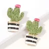 Fashion- out ear studs for women luxury designer green bling diamond plant stud earrings alloy rhinestone fashion friendship jewelry gift