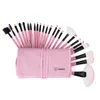 24 stks make-up borstels set cosmetica wenkbrauw schaduw fundering poeder lipvezel cosmetische borstel met tas make-up tools kits GGA1898